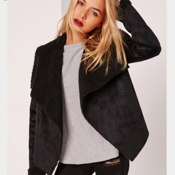 short faux shearling jacket